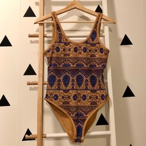 Free People Print Bodysuit - NWOT